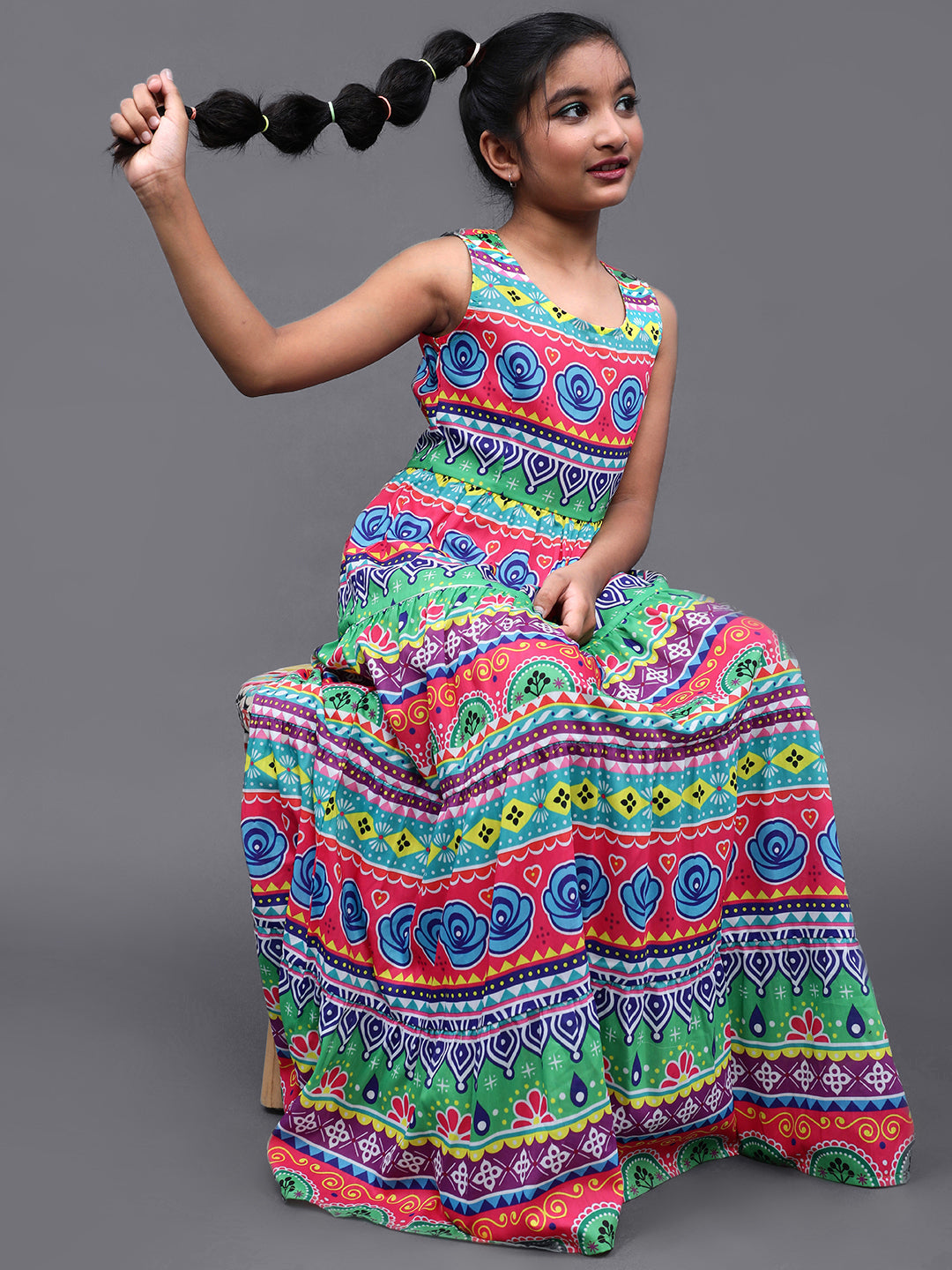 Aks clothing Indigo printed maxi dress with back detailing (YA4631) | Udaan  - B2B Buying for Retailers